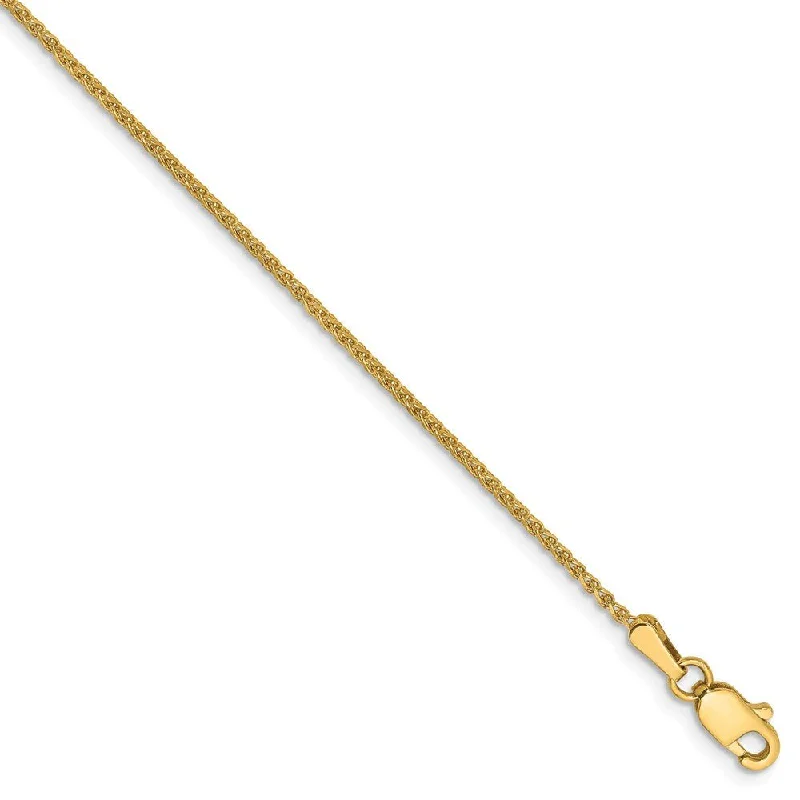 1.2mm 14k Yellow Gold, Solid D/C Spiga Chain Bracelet