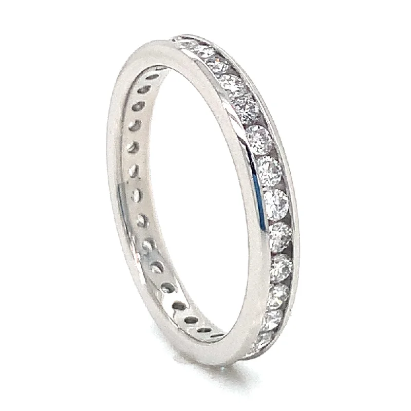 14K White Gold Diamond Eternity Band