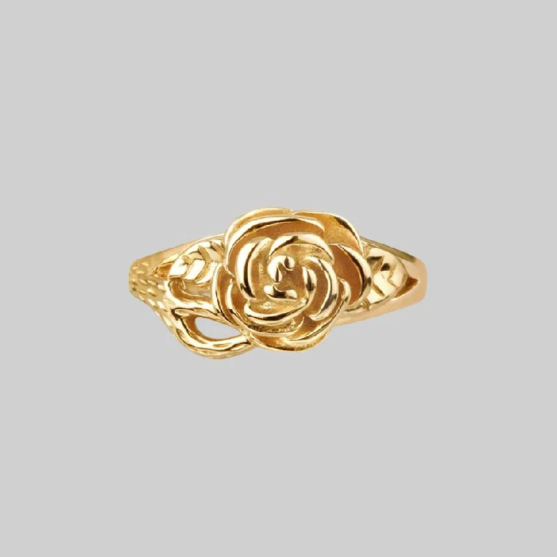 DEATHLY ROSE. Flourishing Rose Gold Ring