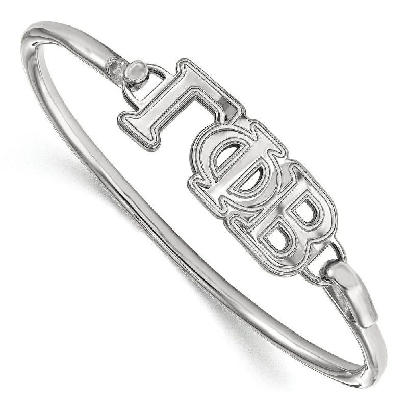 Sterling Silver Gamma Phi Beta Large Clasp Bangle - 6 in.