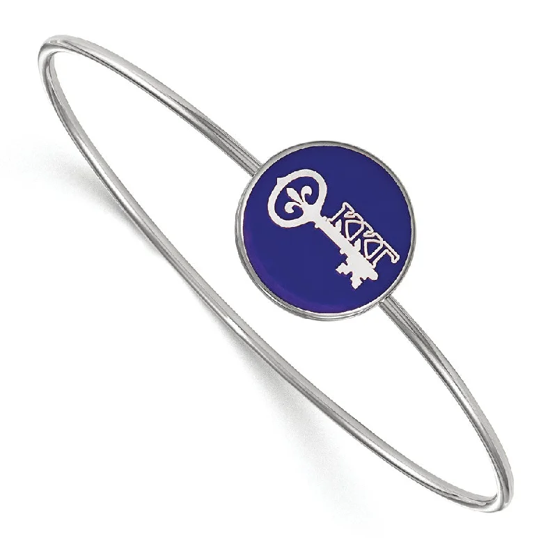 Sterling Silver Kappa Kappa Gamma Enamel Bangle - 6 in.