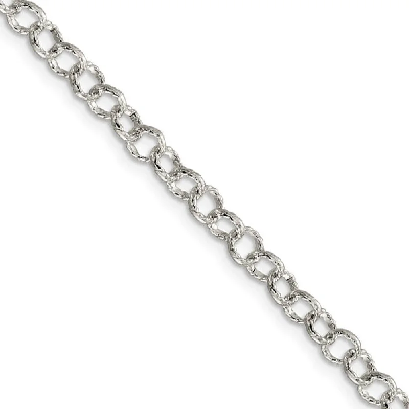 4.5mm, Sterling Silver Fancy Solid Rolo Chain Bracelet