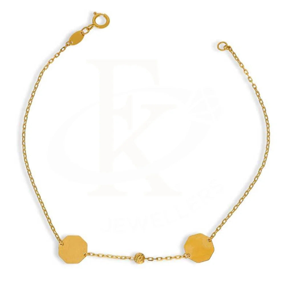 Gold Dual Hexagon Shaped Bracelet 21KT - FKJBRL21K2948