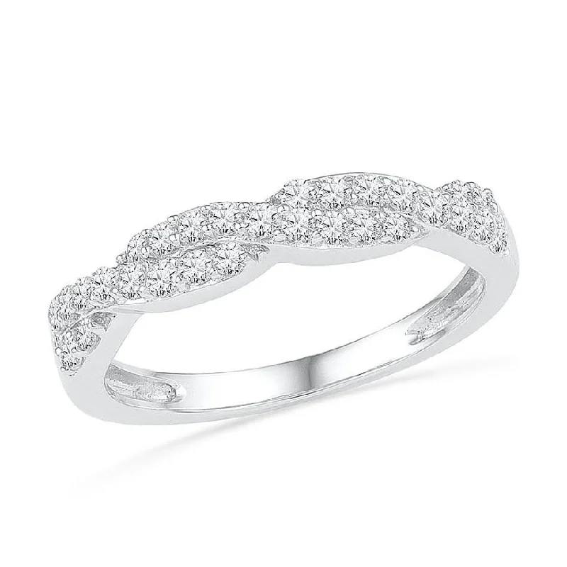 Diamond Twist Wedding or Anniversary Band