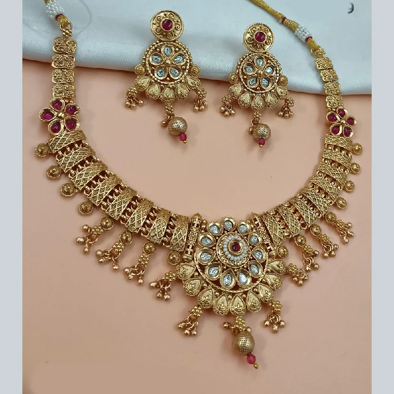 Padmawati Bangles Gold Plated Crystal Stone  Necklace Set