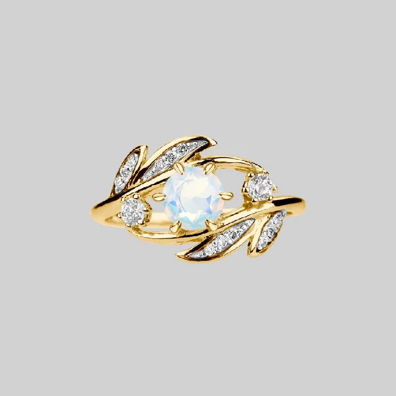 FAWN. Opal Gold Leaf Ring