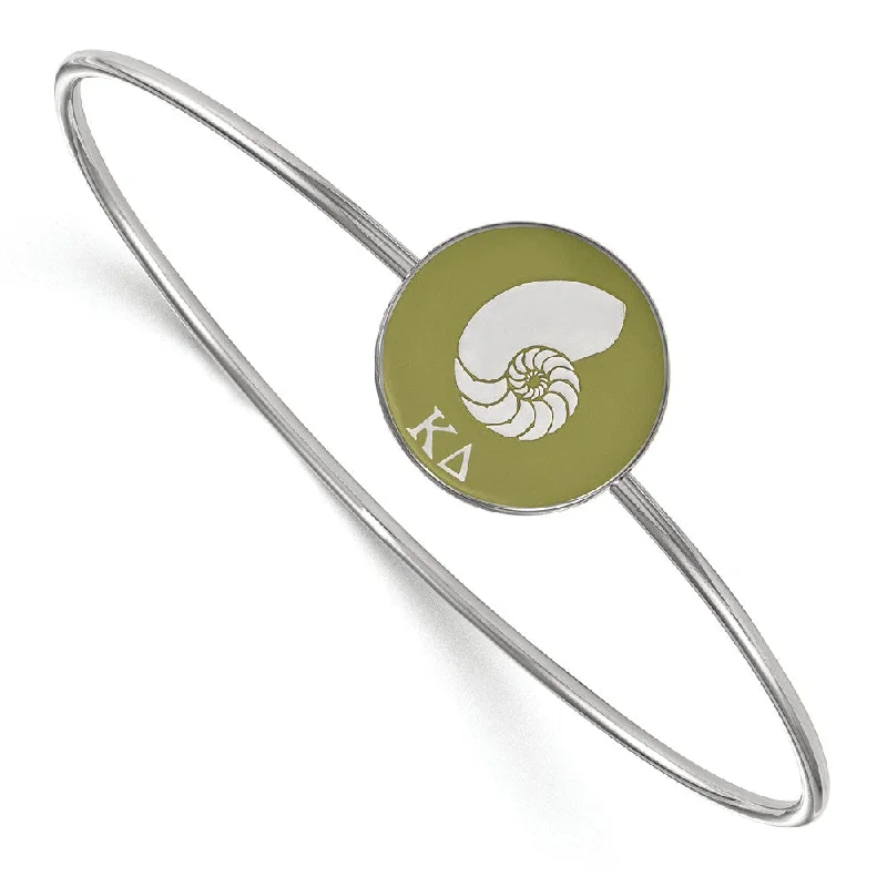 Sterling Silver Kappa Delta Enamel Bangle - 7 in.