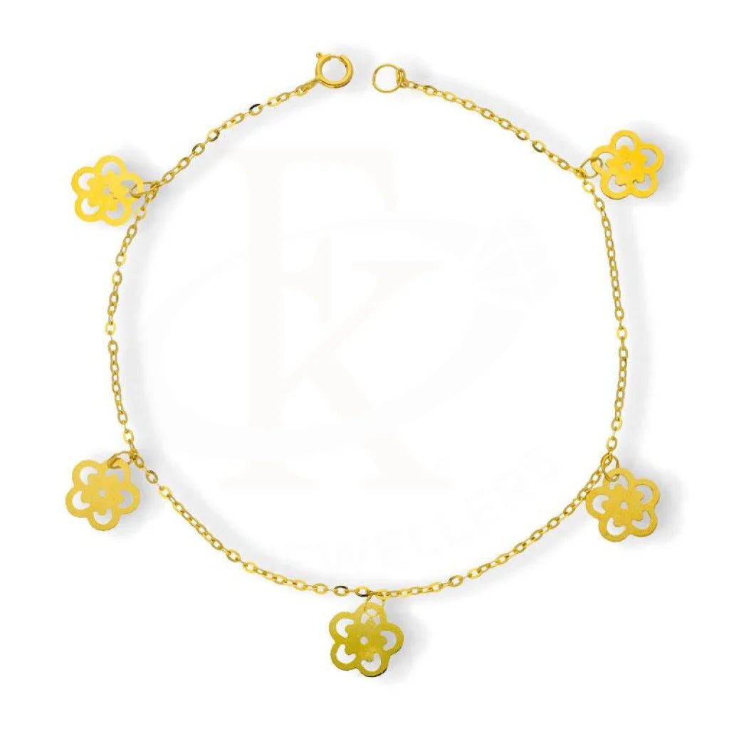 Gold Hanging Flowers Bracelet 18KT - FKJBRL18K2164