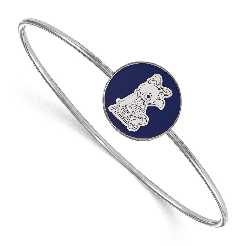 Sterling Silver Alpha Xi Delta Enamel Bangle - 6 in.