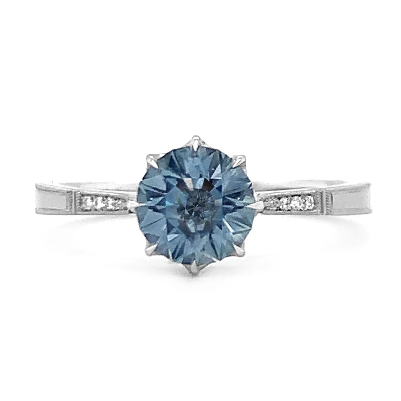 Montana Sapphire & Platinum Ring - "Victoria Solitaire"