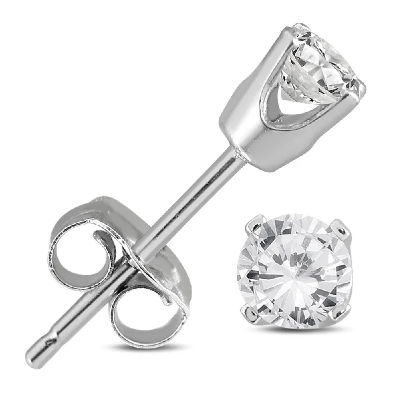 Marquee 14k White Gold 1/4ct TDW IGI Certified Round Diamond Solitaire Stud Earrings