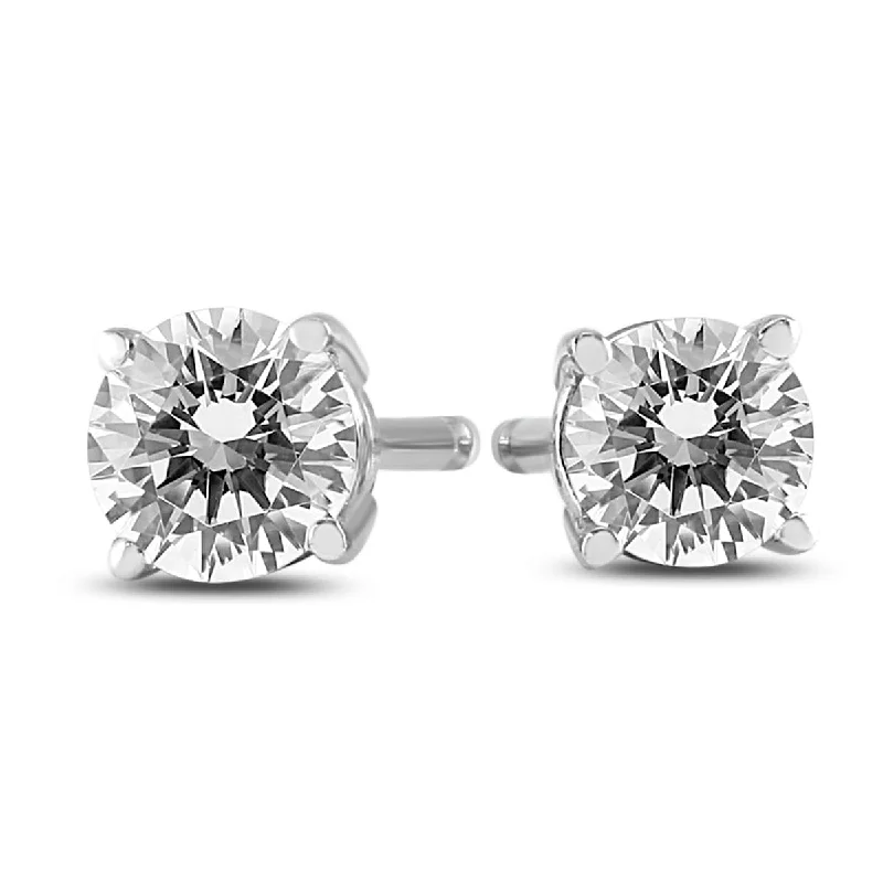 Marquee 1/3 Carat TW Round Diamond Solitaire Stud Earrings In 14k White Gold