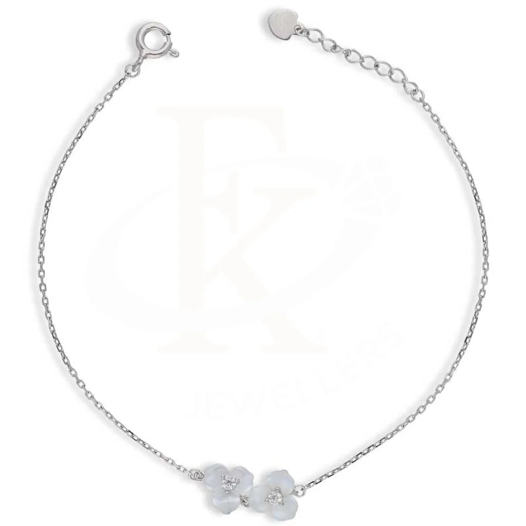 Sterling Silver 925 Twin Flower Bracelet - FKJBRLSL2830