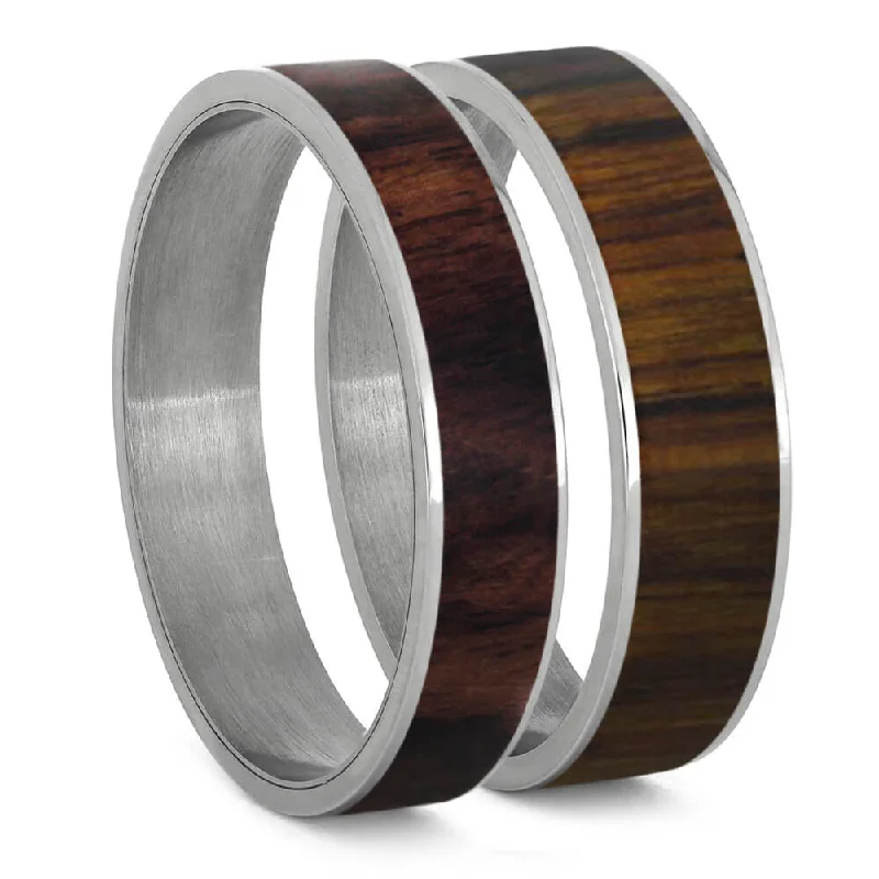 Exotic King Wood Inlay Components for Modular Rings