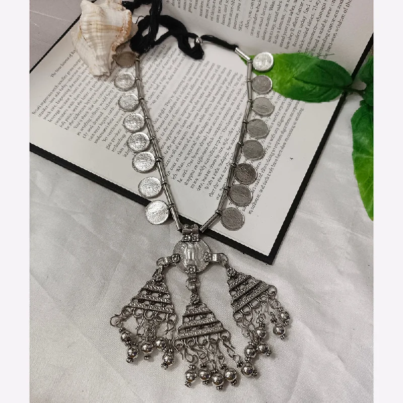 Bhavi Jewels Oxidised Plated Long Necklace Set