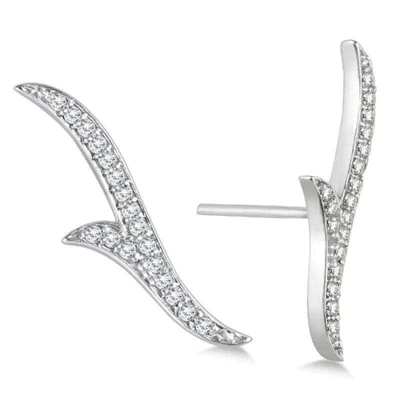 Marquee 1/5 Carat TW Diamond Climber Earrings in 14K White Gold