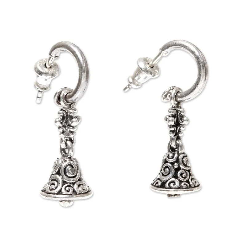 Handmade Sterling Silver 'Swara Genta' Earrings (Indonesia)