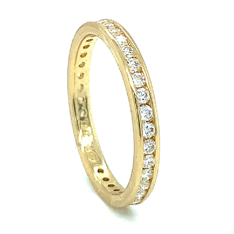 Gold and Diamond Eternity Band - "Royal Yellow"