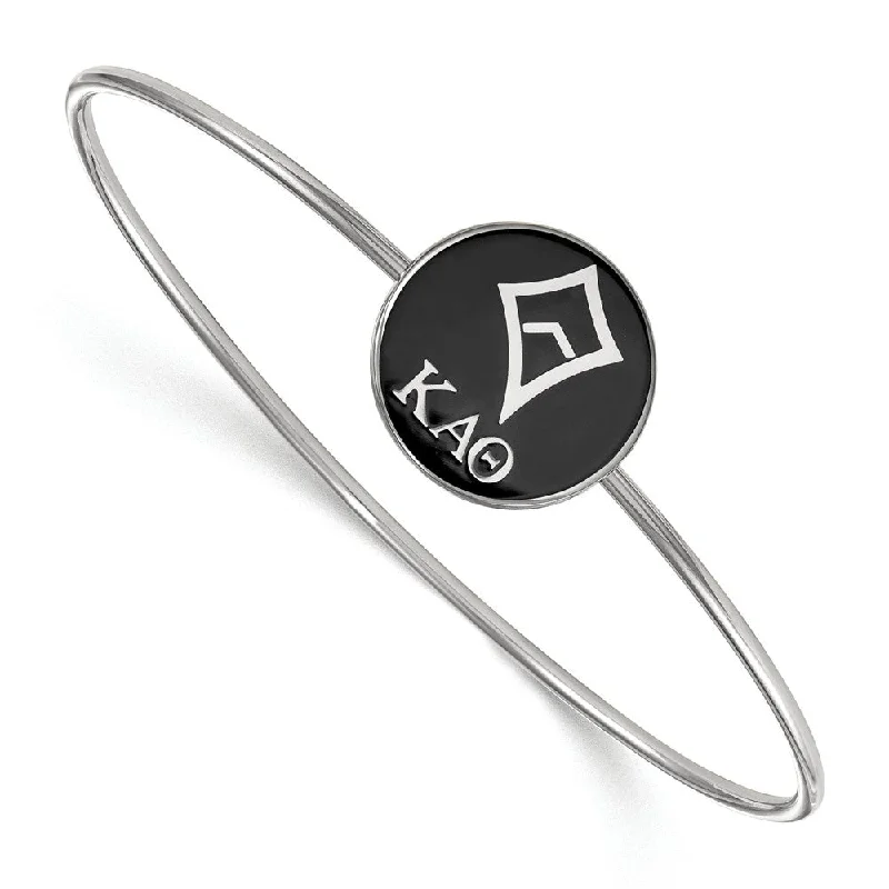 Sterling Silver Kappa Alpha Theta Enamel Bangle - 6 in.