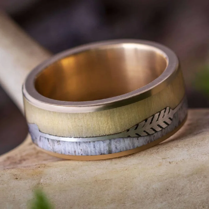 Arrow Ring with Deer Antler and Aspen Wood