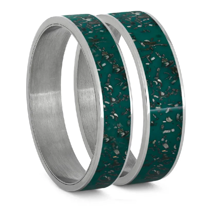 Green Stardust Inlay Components for Modular Rings