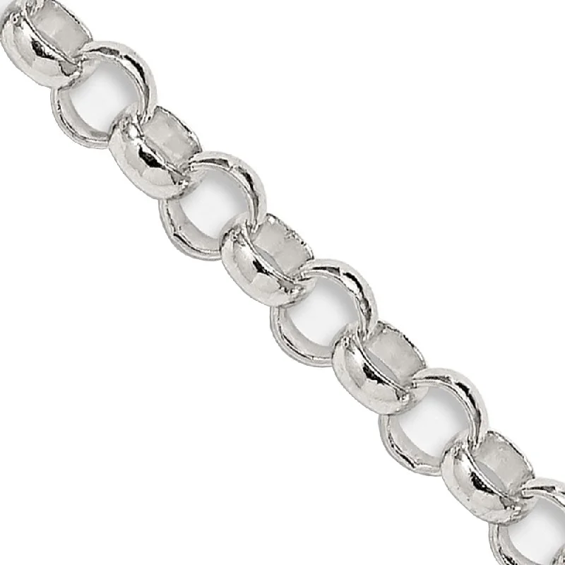 3mm Sterling Silver Solid Rolo Chain Bracelet