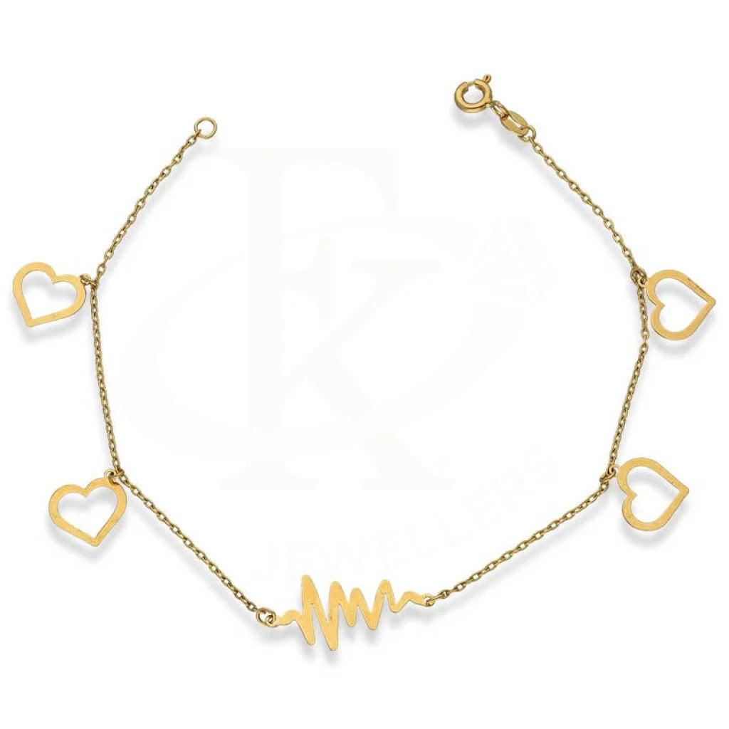 Gold Heartbeat and Hearts Bracelet 18KT - FKJBRL18K2993