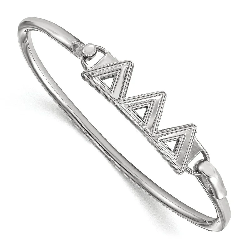 Sterling Silver Delta Delta Delta Small Clasp Bangle - 7 in.