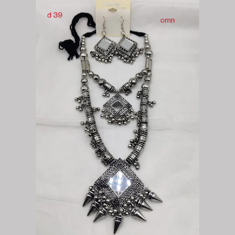 Manisha Jewellery Oxidised Plated Long Necklace Set