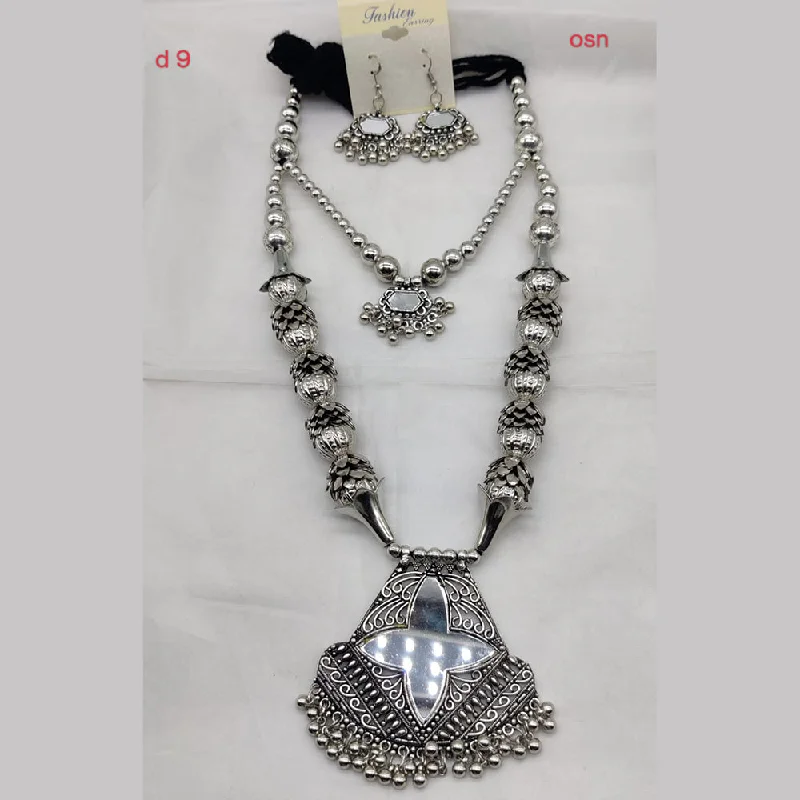 Manisha Jewellery Oxidised Plated Long Necklace Set