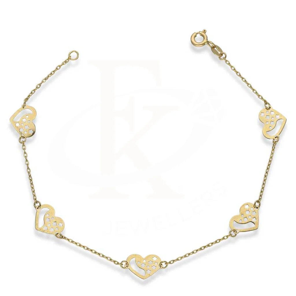 Gold Heart Shaped Bracelet 18KT - FKJBRL18K2989