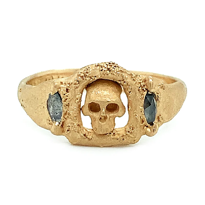 Grey Marquise Diamond Ring - "Skull Altar"