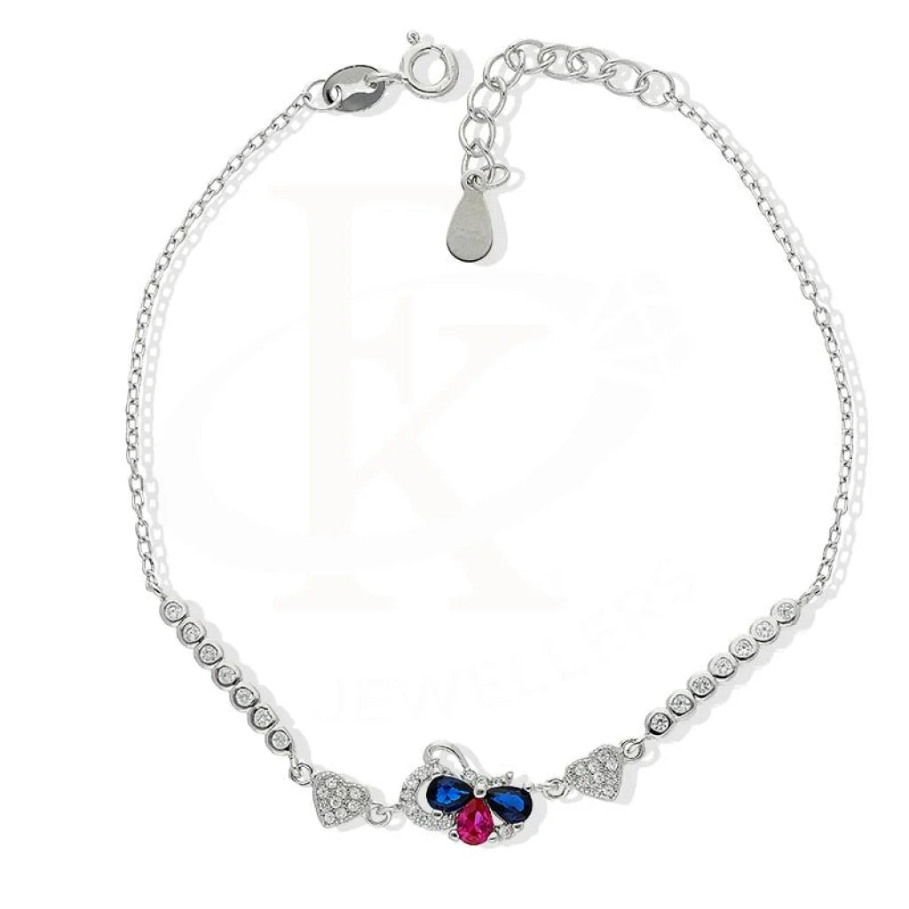 Sterling Silver 925 Pear and Heart Bracelet - FKJBRLSL2331