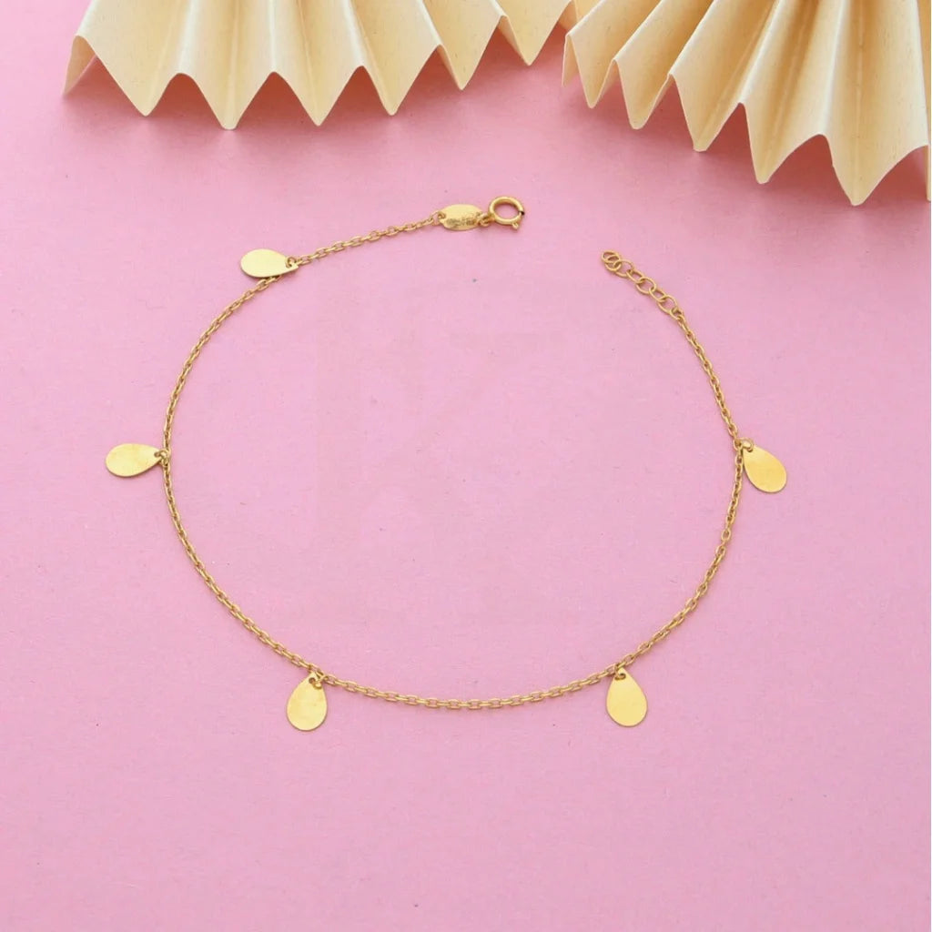 Gold Teardrop Shaped Bracelet 21KT - FKJBRL21K7810