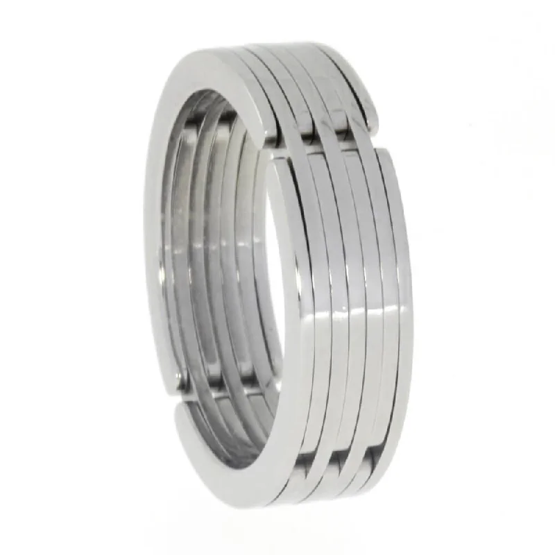 Doodle Ring, Cool Titanium Band, Gadget Ring-1609