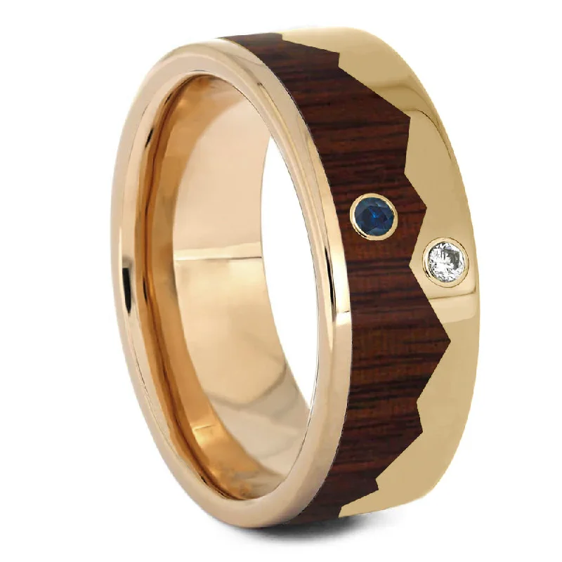 Diamond Men's Wedding Band With Mountain Design