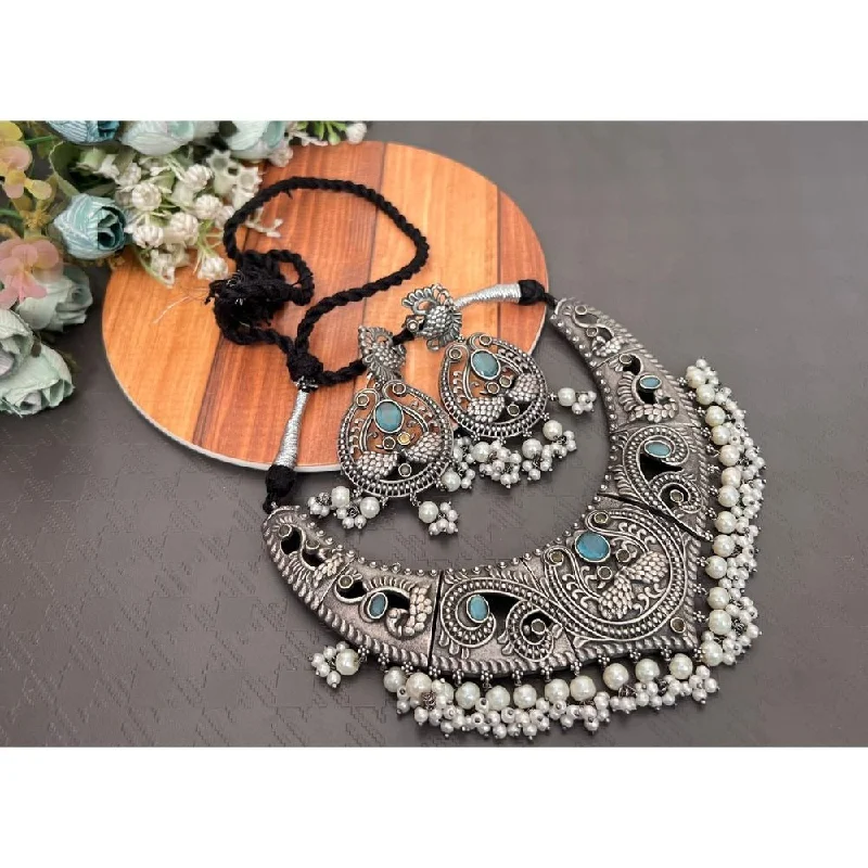 Akruti Collection Oxidised Necklace Set