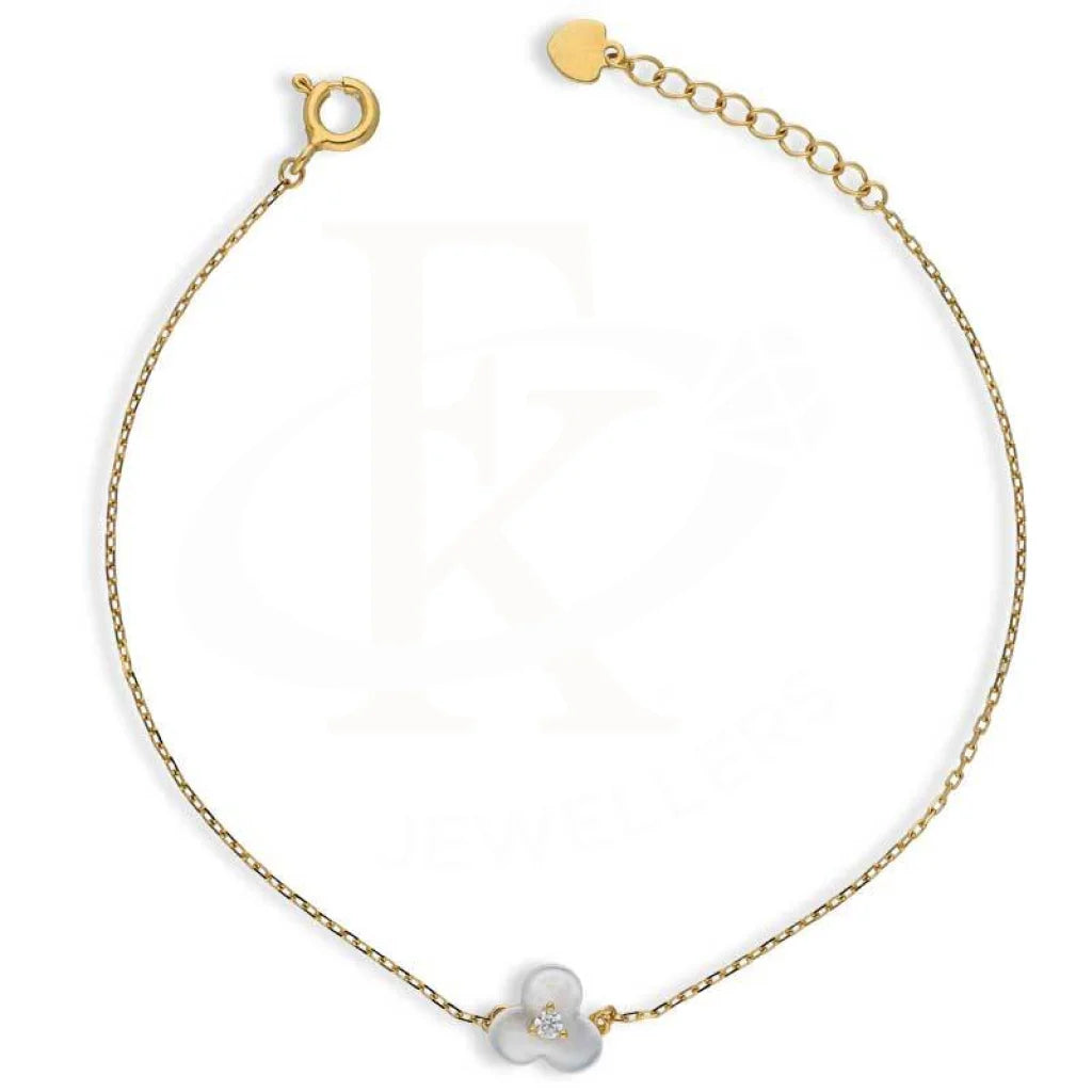 Sterling Silver 925 Gold Plated Flower Bracelet - FKJBRLSL2805