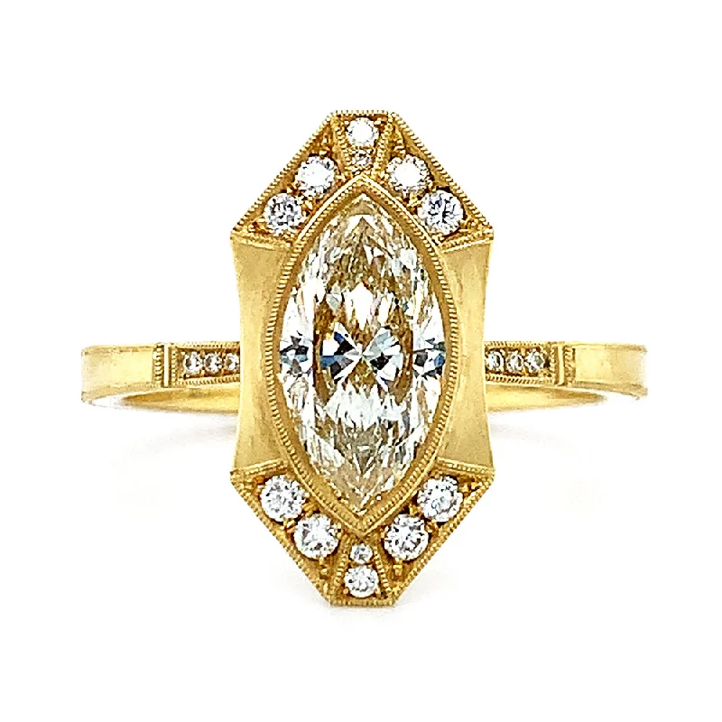 Marquise Diamond Engagement Ring - "Georgia Halo"