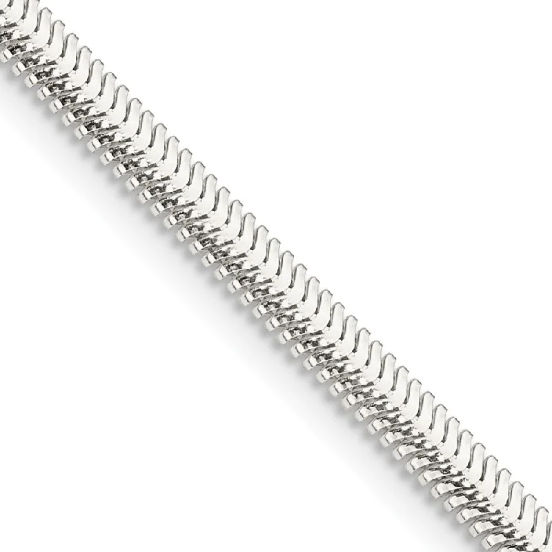 3.25mm Sterling Silver Solid Flat Oval Snake Chain Bracelet