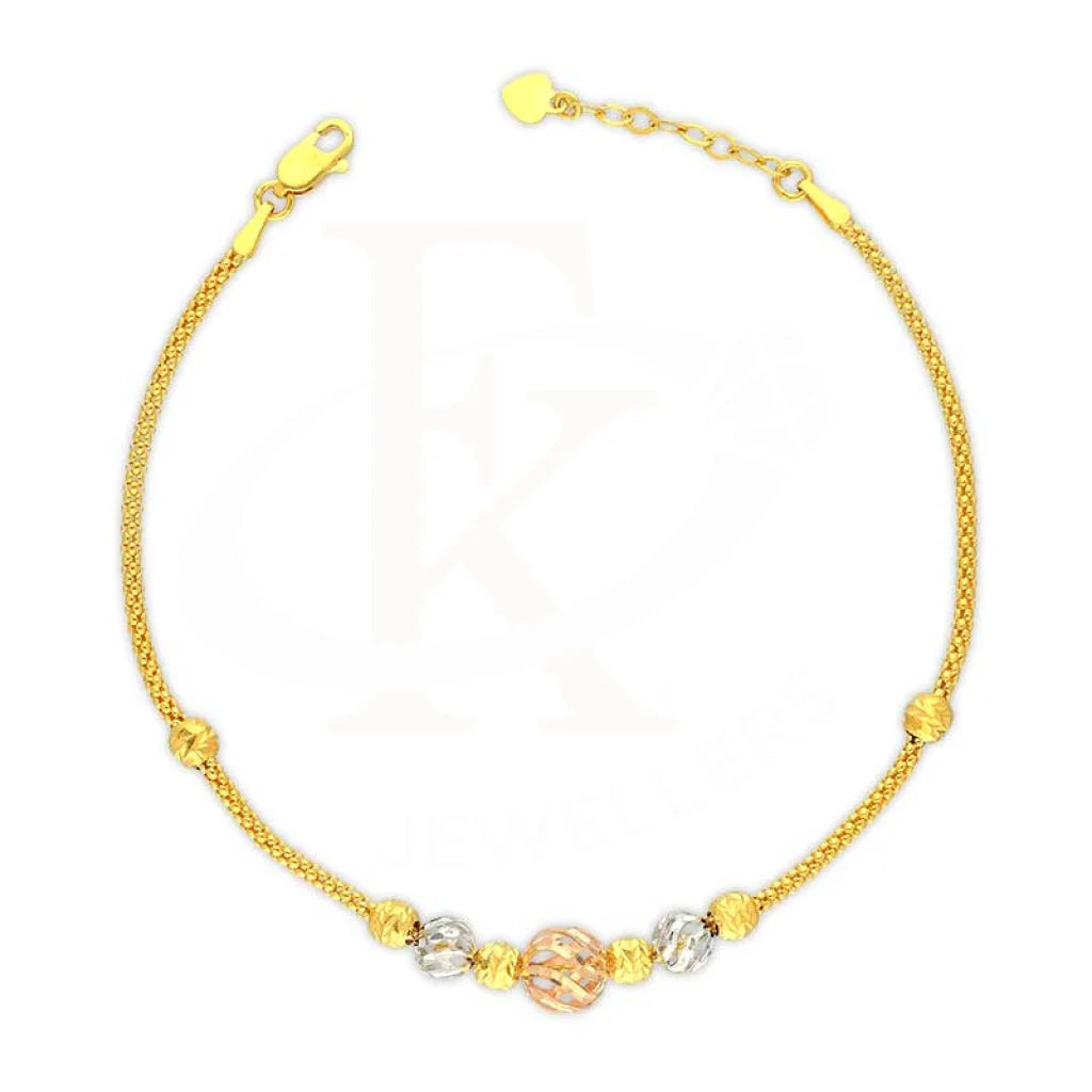 Tri Tone Gold Balls Shaped Bracelet 22KT - FKJBRL22K2995