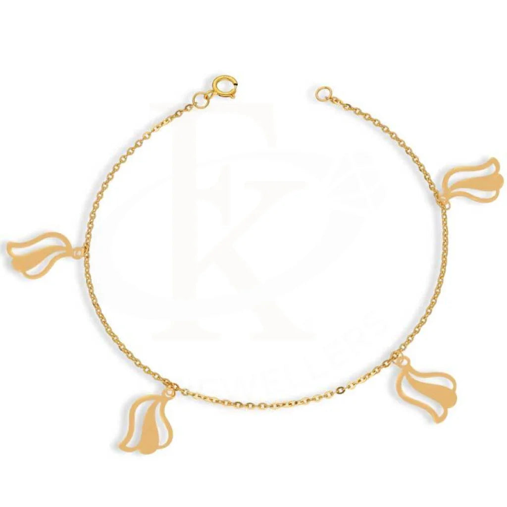 Gold Hanging Leaf Bracelet 22KT - FKJBRL22K2735