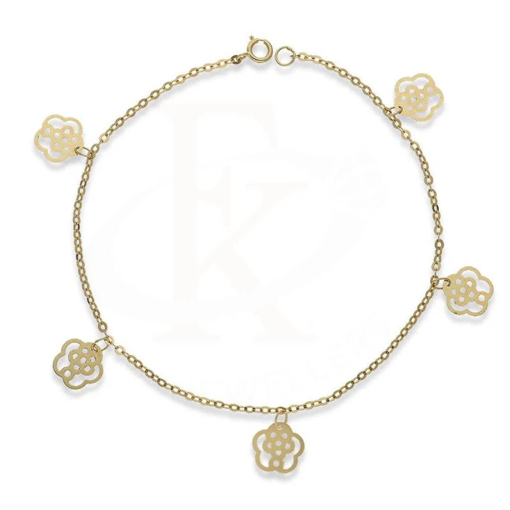 Gold Hanging Flowers Bracelet 18KT - FKJBRL18K2414