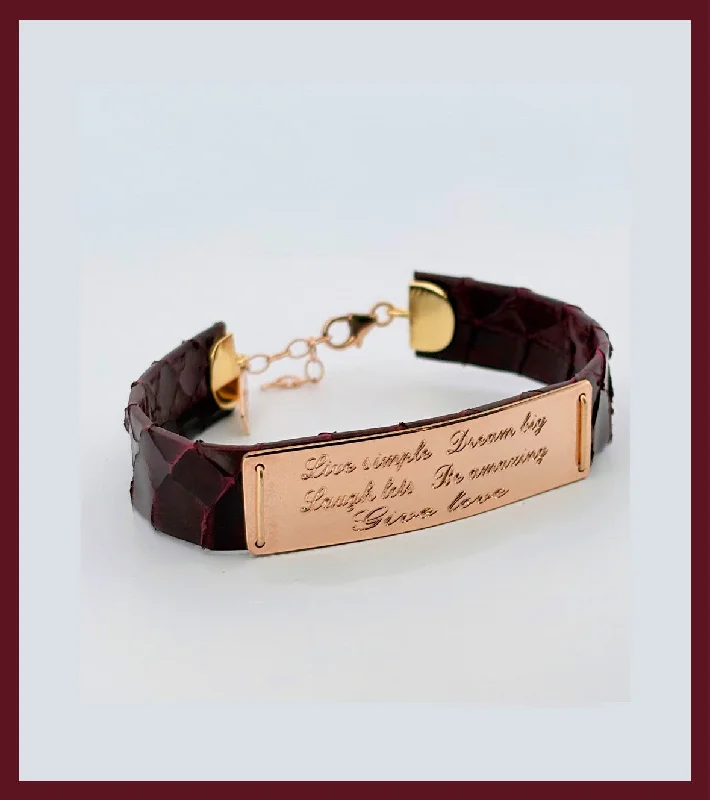 XL LEATHER BRACELET - Burgundy