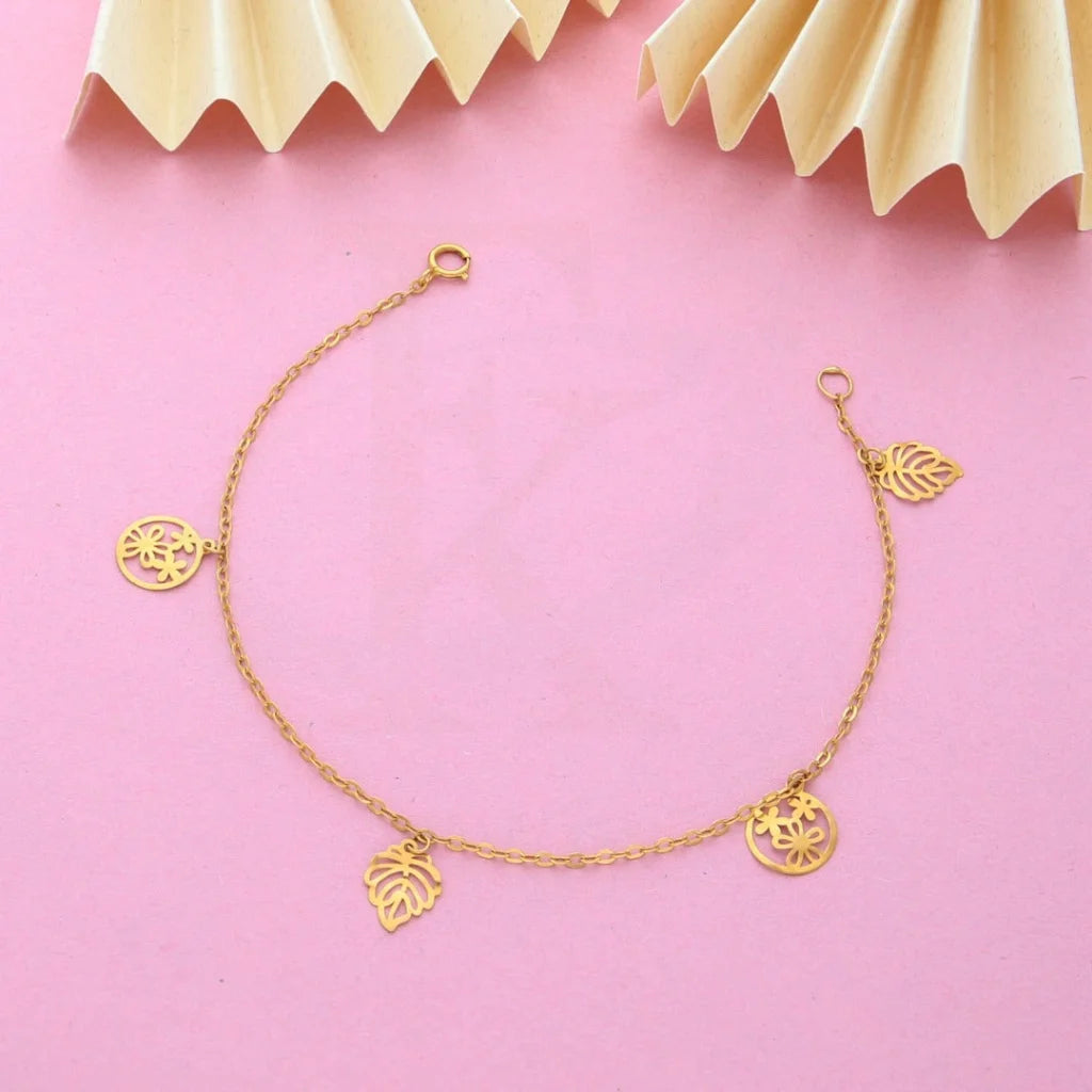 Gold Flower Shaped Bracelet 21KT - FKJBRL21K7815