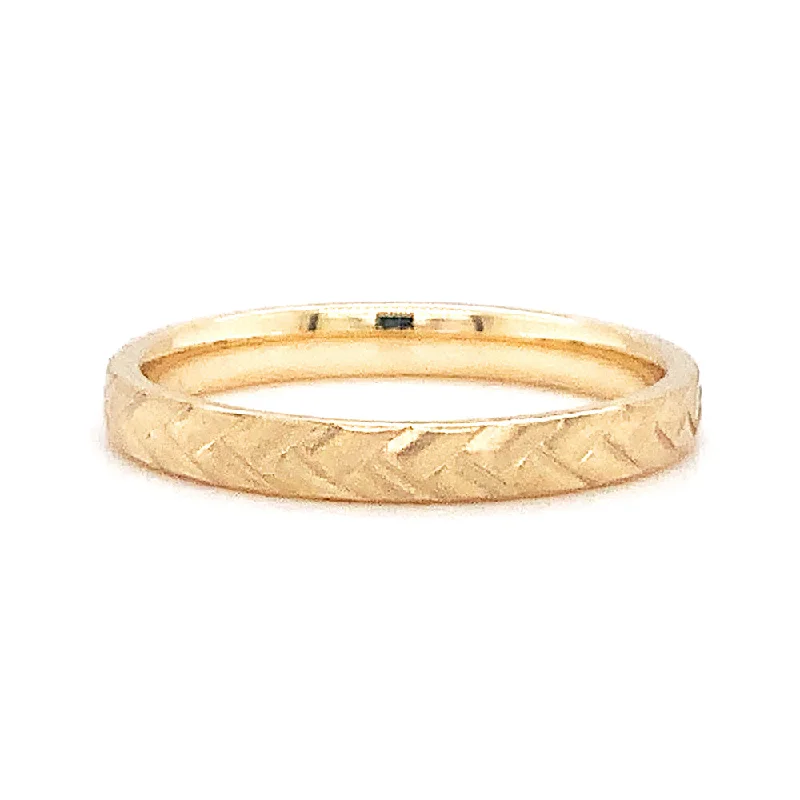 Yellow Gold Braided Wedding Band - "Weave"