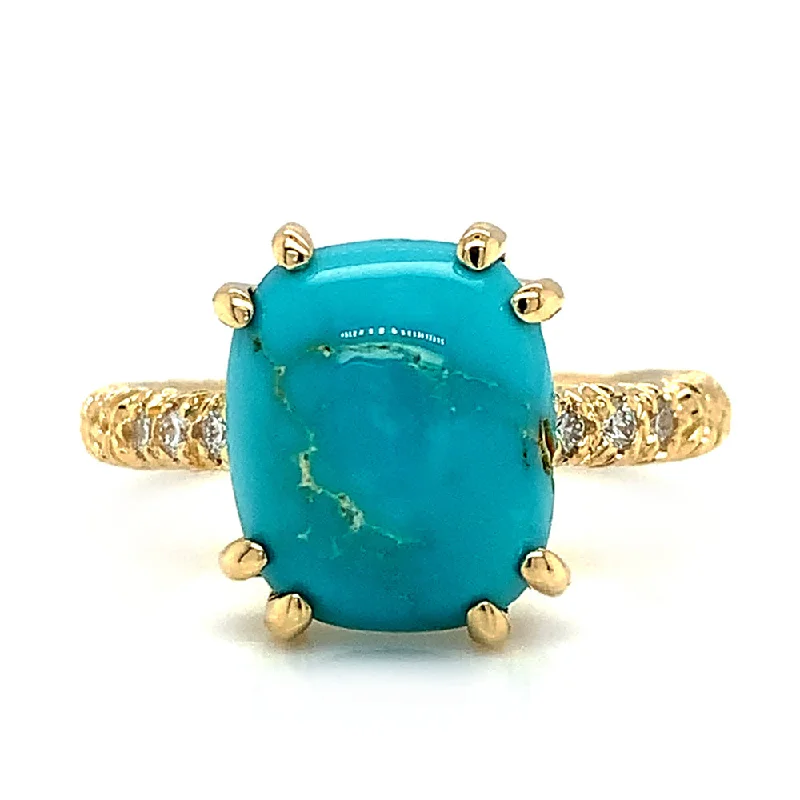 Carico Lake Turquoise & Diamond Ring - "Moonrise"