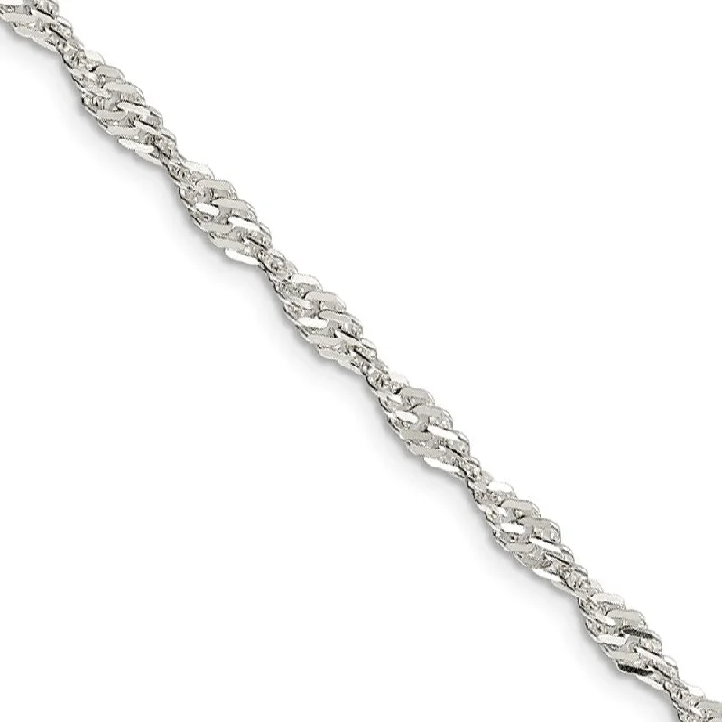 3.5mm, Sterling Silver Singapore Chain Bracelet