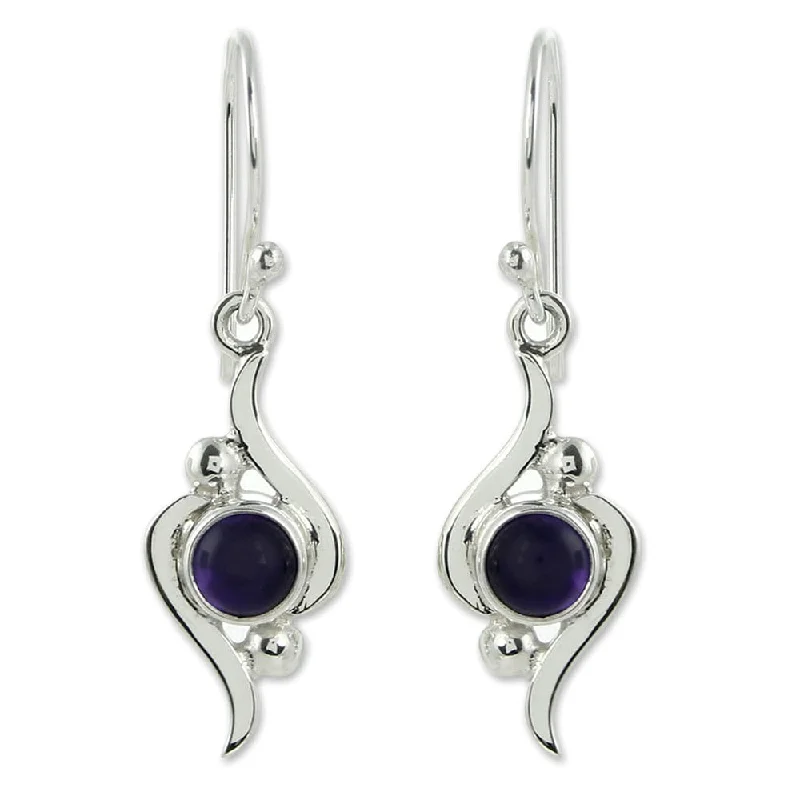 Sterling Silver Flow Amethyst Earrings