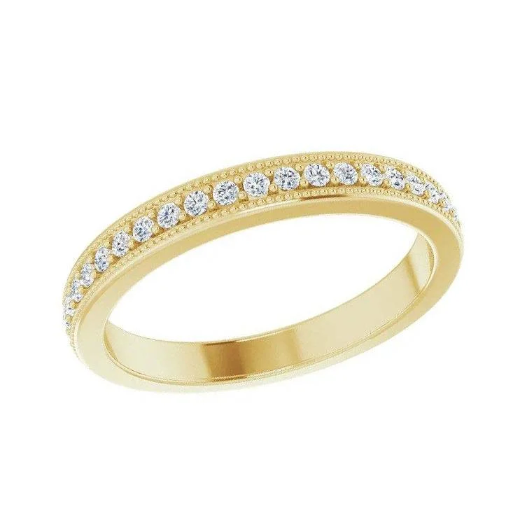 Moissanite Vintage Style Half Eternity Band